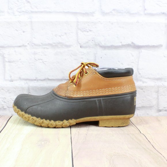 L.L. Bean Shoes - LL BEAN Women's Unlined Brown Leather WP Low Ankle Gumshoe Duck Boots Size 7 W